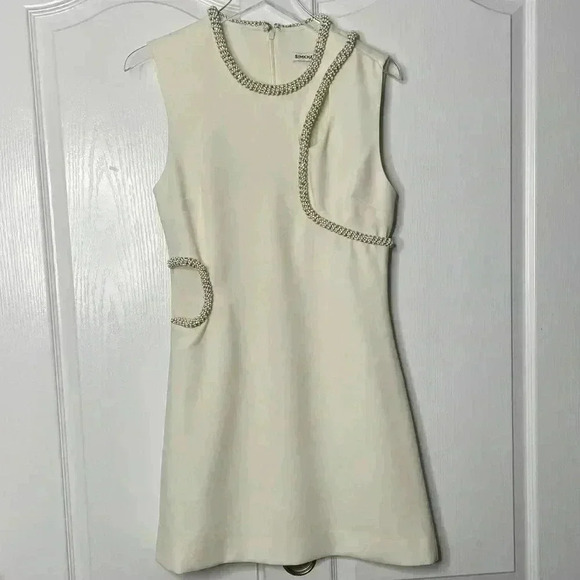 SIMKHAI by‎ Jonathan Simkhai Kat Embellished Minidress Size 6 Creamy White - Picture 5 of 16